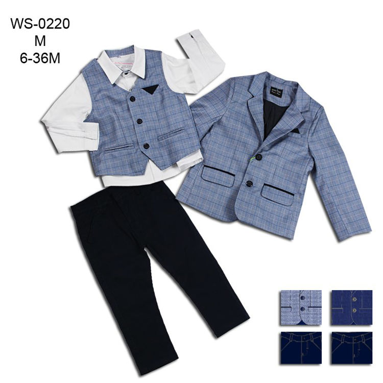 Picture of WS0220- 5 PCS CLASSIC  BOYS SUIT HAVING ALSO A BOW